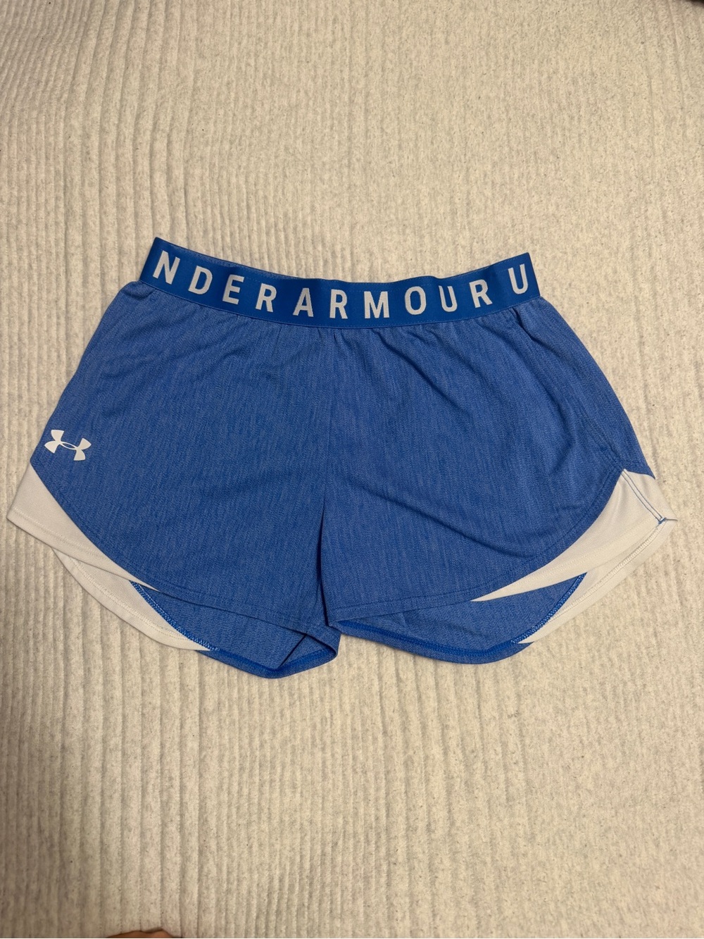Under Armour Royal Blue Women's Athletic Running Shorts with White Accents